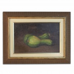 LUIZ A. FIORE - Óleo sobre eucatex - "Abobrinha", emoldurado. Sem assinatura, sem data. Moldura 33 x 43 cm. 20 x 30 cm.