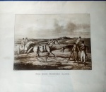 ANTIGUIDADE - Lithografia inglesa - "THE HIGH METTLED RACER , in training" - desenho e gravação de  Alken, Henri Thomas ( 1785/1851) ,com T. Sutherland. Século XIX. Mede 46 x 56 cm, papel base, sem moldura.