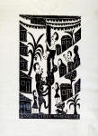 AMARO FRANCISCO - Xilografia - " Pau de Cebo" - obra assinada. Mede 66 x 48 cm. Sem moldura ou chassis.
