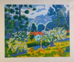 INIMA DE PAULA - Serigrafia policromada - "Paisagem", 1990 - CID, 29/120. Mede 50 x 60 cm. s/ moldura.