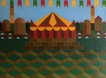 MILTON RIBEIRO - Pequeno Arquiteto n. 08 - OST - 73 X 54 cm, com moldura ( 75 X 66 cm ) - 1987, Brasília - DF - Ribeiro, Milton Martins / 1922-2013. Artista catalogado. Acervo Particular. Peça autenticada.