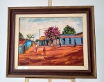 MILTON RIBEIRO - Paranoá,  OST -  65 X 50 cm, com moldura  - 1987 - Brasília, DF. Ribeiro, Milton Martins / 1922-2013. Artista catalogado. Acervo Particular. Peça autenticada.