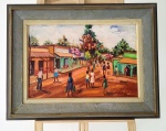 MILTON RIBEIRO - Paranoá,  OST -  55 X 38 cm, com moldura  - 1987 - Brasília, DF. Ribeiro, Milton Martins / 1922-2013. Artista catalogado. Acervo Particular. Peça autenticada.