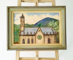 MILTON RIBEIRO - Mosteiro do Caraça, Vista Lateral  - OSM -  55 X 38 cm, com moldura  - 1998, Caraça - MG- Ribeiro, Milton Martins / 1922-2013. Artista catalogado. Acervo Particular. Peça autenticada.