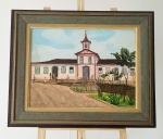 MILTON RIBEIRO - Santa Casa da Caridade - OSM - 61 X 46 cm, com moldura - 1978 -  Diamantina - MG. Ribeiro, Milton Martins / 1922-2013. Artista catalogado. Acervo Particular. Peça autenticada.