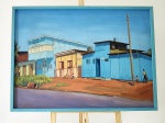 MILTON RIBEIRO - Casa Metro, móveis de aço   - OST -  100 X 73 cm, com moldura  - 1968, Asa Norte - Brasília - DF.  Ribeiro, Milton Martins / 1922-2013. Artista catalogado. Acervo Particular. Peça autenticada.