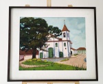 MILTON RIBEIRO - Igreja do Rosário - OSM - 61 X 50 cm, com moldura - 1978 -  Diamantina - MG. Ribeiro, Milton Martins / 1922-2013. Artista catalogado. Acervo Particular. Peça autenticada.
