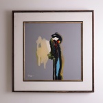 FUKA - "Abstrato" - Acrílica s/ eucatex. Assinado CIE e verso. Luiz Fernando da Cunha Peppe.(1948). Mede 0,50 x 0,50 m
