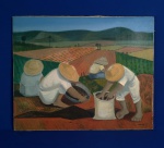 PINTURA - OST, assinada CID, Meireles, obra exposta no Salão Petropolitano de Pintura. s/moldura. Mede 50 x 60 cm.
