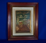 PINTURA -  "Casario", 1978 - Holmes NEVES (1925-2008) - tecnica mista s/ eucatex, medindo: 55  x 45 cm, c/moldura.