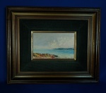 PINTURA - "Marina" OST, Assinado CIE, - Da Cunha Flores, 1978. Mede 16 x 22 cm e 36 x 46 cm c/ moldura.