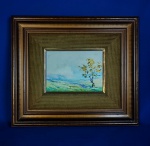 PINTURA - "Paisagem" OST, Assinado CIE, - Da Cunha Flores, 1977. Mede 16 x 22 cm e 36 x 46 cm c/ moldura.
