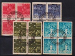 Brasil 1940 - Pró-juventude, série completa em quadras com carimbos de CASA BRANCA - SP!