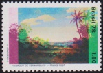 Brasil 1978 - Paisagem, selo comemorativo sem carimbo com goma e variedade de deslocamento total das cores. Apenas 55 selos existentes! Oportunidade!