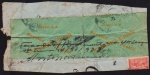 Brasil 1923 - Fragmento de envelope com par de selo para Correspondência Dilacerada, obliterados e amarrados à peça! Oportunidade!