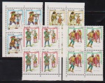 Brasil 1985 - Uniformes Militares em série completa de quadras sem carimbo com goma!