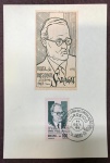 Brasil 1965 - Presidente Saragat, folhinha com selo e carimbo de primeiro dia de circulação!