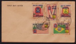 Brasil 1945 - FEB, envelope com série completa de selos e carimbos comemorativos!