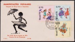 Brasil 1975 - Manifestações Populares, envelope tipo FDC com série completa e carimbo de PD!