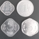 4 moedas estrangeiras !! todas de modelos desenhos diferentes !! material aluminio !! local India e China !!