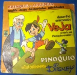 colecionismo- livro com disco compactor do Pinóquio , Historinhas Disney !!! aprendizado de ingles infantil . editora Abril .