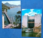 2 Postais - Barra Bonita em São Paulo !! E São Vicente , ponte pensil década de 1980 !!  !!! 