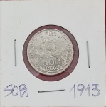 Moeda  - Brasil -  Material prata !! Ano de 1913 !! Valor de 500 reis tipo estrela solta   !! Soberba !! Estimativa de mercado = 50,00  !! 