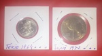 2 Moedas / Comemorativas das Olimpiadas de Tokio !! Outra de 1972 !! Peças de colecionador !!  !! 