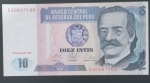 Cedula estrangeira !! valor de diez Ints , flor de estampa !! - banco del peru !! decreto de 1987 !! nova ordem financeira !! dificil de aparecer !!