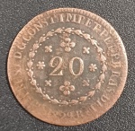 Moeda - Brasil - valor de 20 reis do ano de 1829 R ( casa da moeda do rio de janeiro )  !! material cobre !! tempo do imperio !! muito bem conservada !!