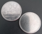 Disco de Moeda do brasil - equivalente a 50 centavos da decada de 1970 !! material que pasou sem imprimir na maquina da casa da Moeda !! acervo de colecionador !! raridade vir para Rua !!