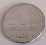 Moeda - Brasil - PROVA !!! linda peça !! valor de 1 Cruzeiro de 1980 !! alto valor de mercado cerca de 450,00 Reais !! acervo de colecionador !! dificil de aparecer !!
