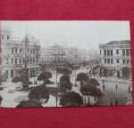 Cartofilia -Cidade Rio de Janeiro , Largo da carioca imagem de ano 1904 !! após obras feitas pelo prefeito Pereira Passos !! Arquivo geral cidade R.J. Foto de Augusto Malta !!