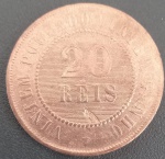 Moeda - Brasil !! material bronze do tempo da primeira Republica !! valor de 20 Reis ano de impressão de 1893 !! data mais dificiln de parecer !!