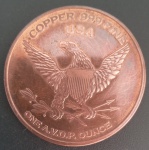Medalha dos USA !!! material cobre 999 !! 1 Onça !! comemorativa do departamento dos estados Unidos da America ( das armadas exercito, marinha e aeronautica ) ,