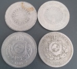 4 Moedas - Brasil - valor de 100 Reis !! tempo da Republica e do Imperio !! data de 1874 !! + 1885 !! + 1889 !! + 1895 !! valor muito abicxo de mercado !!!