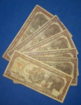  6  cedulas / |Brasil -  valor de 5 Cruzeiros (indios )  series 008/ 016 / 025 / 038/ 097 / 103  !!!!  !!!