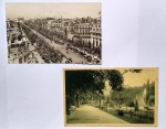  Cartofilia - 2 Peças - França !! Muito antigos / praça das Flores e Av. Muito Movimentada !! !!! Década de 1950 !!   Preto e branco  !!! 