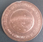 Medalha - Comemorativa do Ministerio da Cultura em conjunto com o Exercito !! diretoria de recrutamento !! concurso de tiro !! decada de 1940 !! acervo de colecionador !! raridade material bronze !!