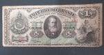 Cedula Brasil !! Valor de 1 Mil Réis !! Utilizando ainda do primeiro decreto  de julho de 1833 !! RARIDADE !! circulação entre 1879 até 1920 !! esfigie de Dom Pedro II !! acervo de colecionador !! muito dificil de aparecer a venda !! valor de mercado cerca de 1.800,00 Reais , valor inicial muito abixo de mercado !!