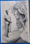 Cartofilia - postal de Havana/Cuba (dificil de aparecer ) ano de 1987 , a carranca e o cantador - Foto em preto em branco , peça artistica !!!