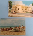 2 Postais / Brasil - Belem do Para !! Teatro da Paz !! e Salvador puxada de rede na Praia !! década de 1970 !!