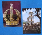 2 Postais - Petropolis  / R,J,. !! , imagem da coroa de D. pedro II !!! Cantagalo !! igreja bdo sacramento  !!! decada de 1970 !!