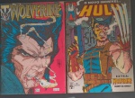 2 Revistas em Quadrinhos !! Wolverine !! A pedra de Greena !! + Wolverine Agente da Shield !! com Hulk !! editora Abril Jovem !! material antigo ano de 1990 !! acervo de colecionador !!