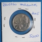 moedas / Brasil , 50 centavos  - erro classico , reverso horizontal    !!!  !.. !! !!!