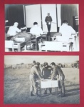 Fotografia, 2 Fotos de instrução militar em preto e branco, década de 1960!! Sala de reunião e instrução de campo