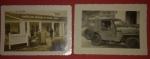 Fotografia, 2 fotos em preto e branco, Museu da Energia Atomica, USA e JEEP de transporte de Gueraa, tamanho da foto 11,5 cm x 8,5 cm