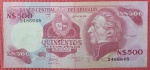 Cedula - Estrangeira , valor de 500 Novos pesos do Uruguay !! serie C estado de MBC !! figura de Artigas !! peça muito bonita