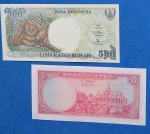 2 cedulas / Estrangeiras - Indonésia e Cambodege !!! Flor de estampa !!! Lindas figuras !!!