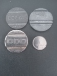 4 peças Numismatica !! fixas de telefone e Moeda Brasil !! Sojinha ano de 1981 !! 1 centavo do Brasil !! menor moeda ja imprimida no Brasil !!